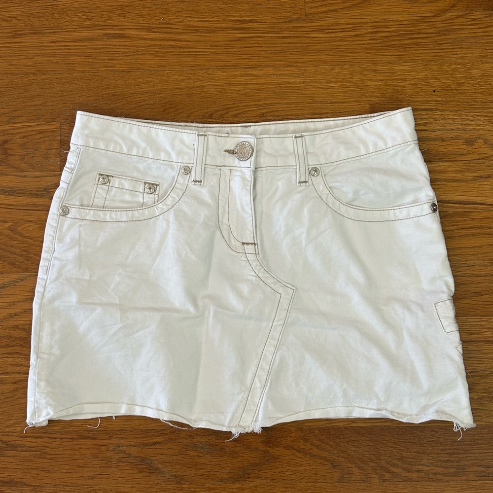 Vintage bebe White Denim Mini Skirt